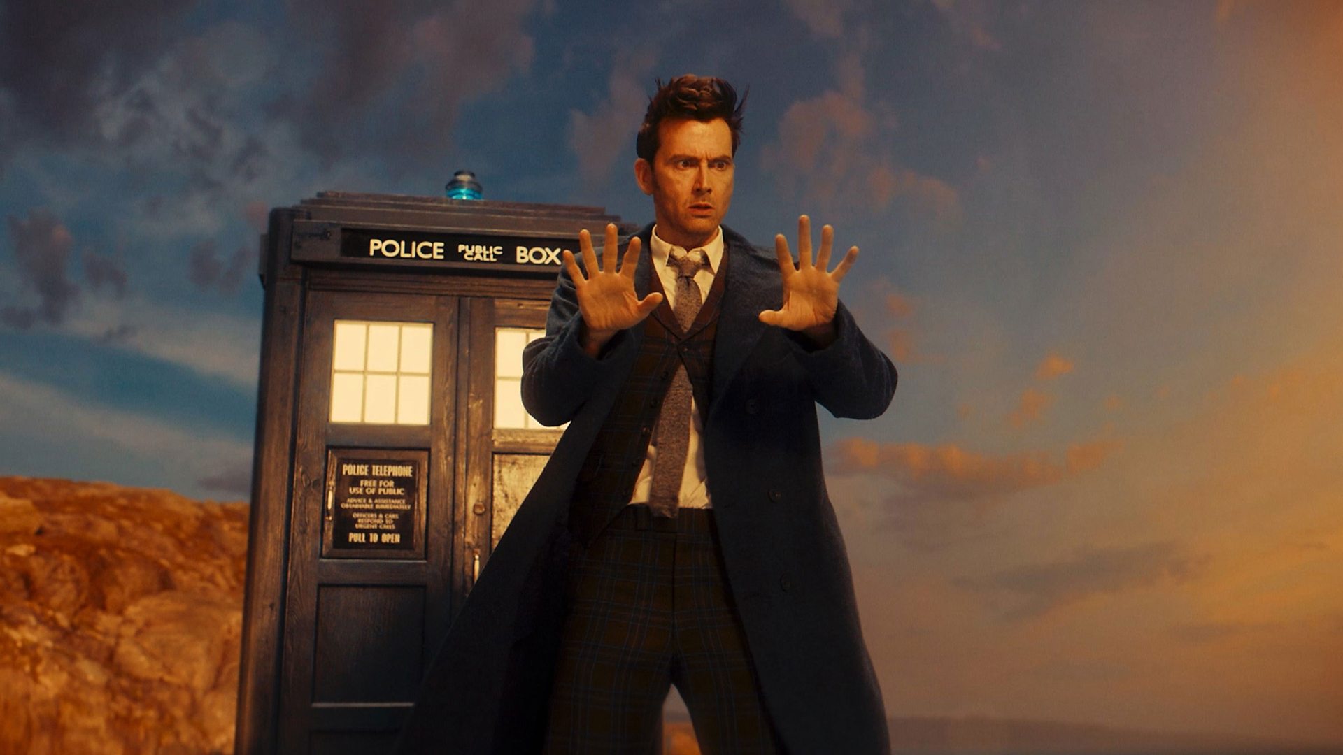 David Tennant regenerating as the Doctor in the latest season of Doctor Who