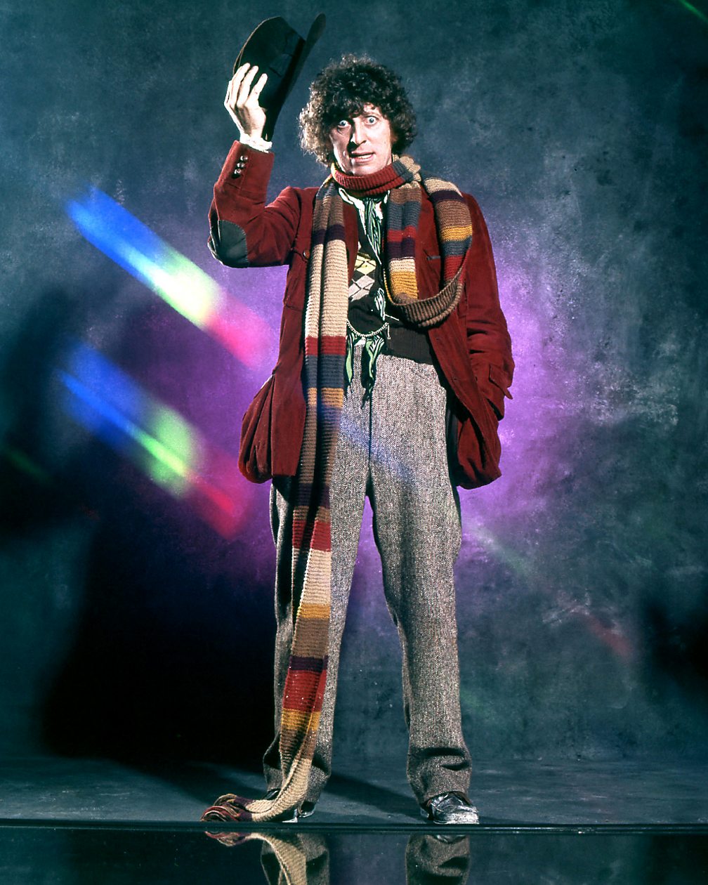 The swashbuckling, bohemian style of Tom Baker as the fourth Doctor suited his persona (Credit: BBC)